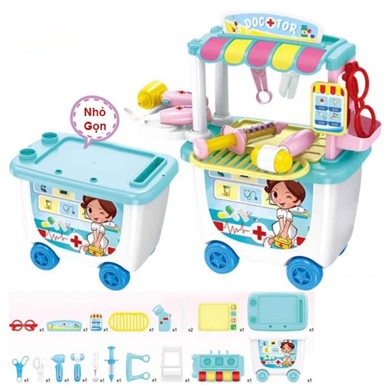 Bộ đồ chơi xe đẩy bác sĩ cho bé 678-202A
