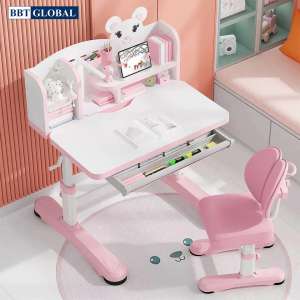 Bộ bàn ghế chống gù chống cận màu hồng BBT Global BB205