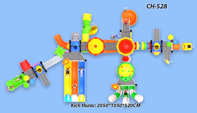 Cầu trượt liên hoàn công viên nước SH-S28