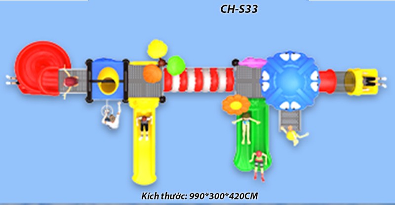 Cầu trượt liên hoàn công viên nước SH-S33
