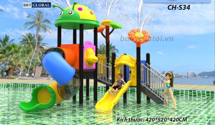 Cầu trượt liên hoàn công viên nước SH-S34