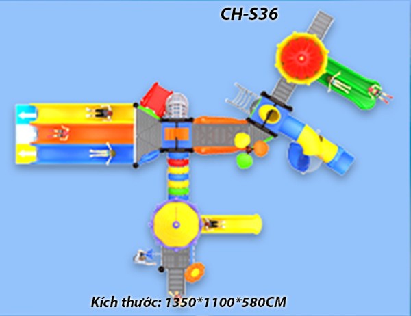 Cầu trượt liên hoàn công viên nước SH-S36