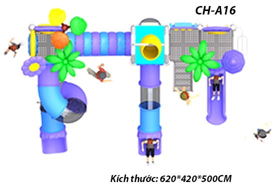 Cầu trượt liên hoàn công viên nước SH-A16
