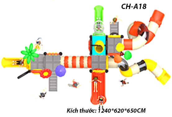 Cầu trượt liên hoàn công viên nước SH-A18