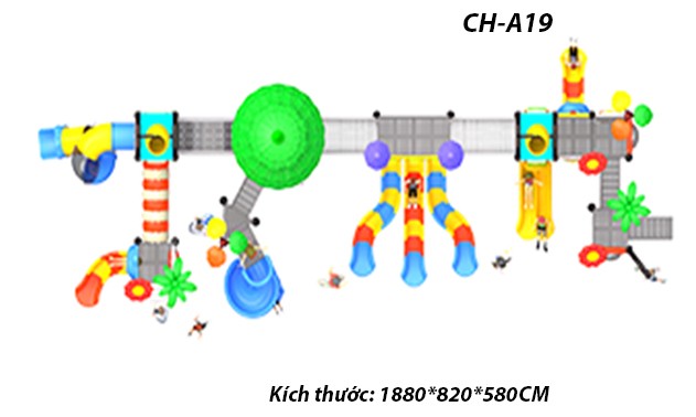 Cầu trượt liên hoàn công viên nước SH-A19