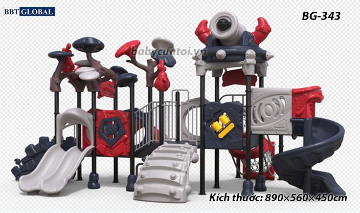 Cầu trượt liên hoàn cao cấp nhập khẩu BG-343