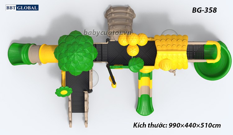 Cầu trượt liên hoàn cao cấp nhập khẩu BG-358
