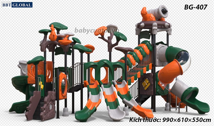 Cầu trượt liên hoàn cao cấp nhập khẩu BG-407