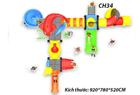 Cầu trượt liên hoàn công viên nước CH34