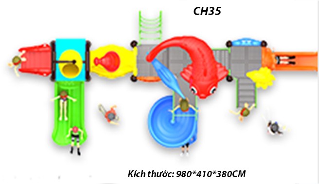 Cầu trượt liên hoàn công viên nước CH35