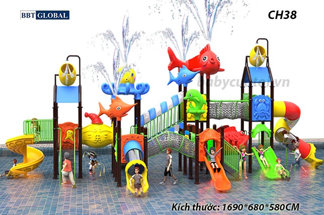 Cầu trượt liên hoàn công viên nước CH38