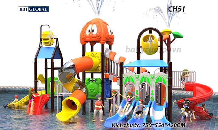 Cầu trượt liên hoàn công viên nước CH51