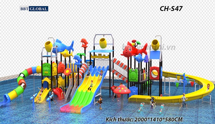 Cầu trượt liên hoàn công viên nước CH-S47