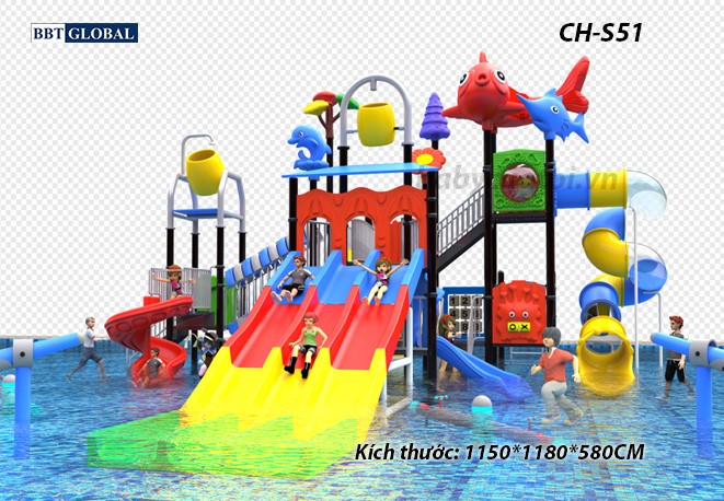Cầu trượt liên hoàn công viên nước CH-S51