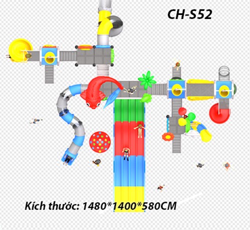 Cầu trượt liên hoàn công viên nước CH-S52
