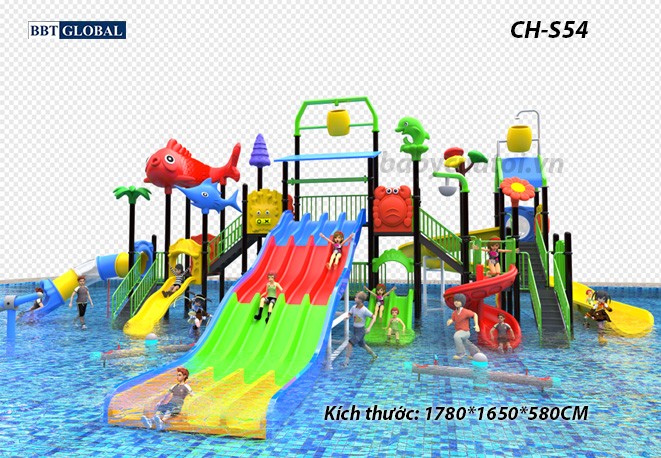 Cầu trượt liên hoàn công viên nước CH-S54