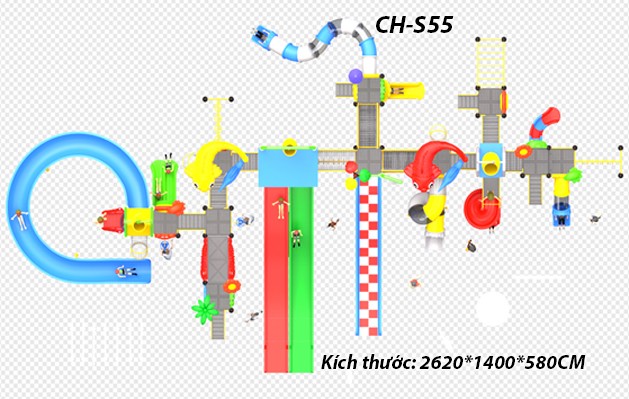 Cầu trượt liên hoàn công viên nước CH-S55