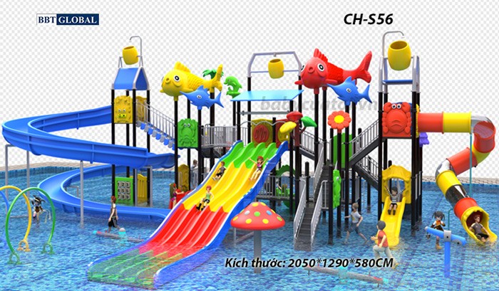 Cầu trượt liên hoàn công viên nước CH-S56