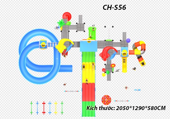 Cầu trượt liên hoàn công viên nước CH-S56