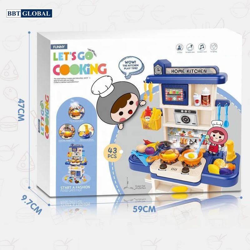 Đồ chơi nấu ăn cho bé 43 chi tiết 74cm nhiều tính năng L666-64