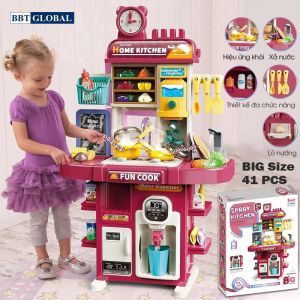 Đồ chơi bếp nấu ăn cỡ lớn 78cm 42 chi tiết cho bé L666-91