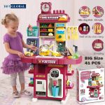 Đồ chơi bếp nấu ăn cỡ lớn 78cm 42 chi tiết cho bé L666-91
