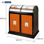 Thùng rác đúc 2 ngăn cho khu vui chơi công cộng T205