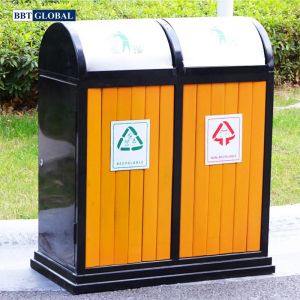 Thùng rác đúc 2 ngăn cho khu vui chơi công cộng T205