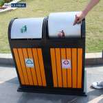 Thùng rác đúc 2 ngăn cho khu vui chơi công cộng T205