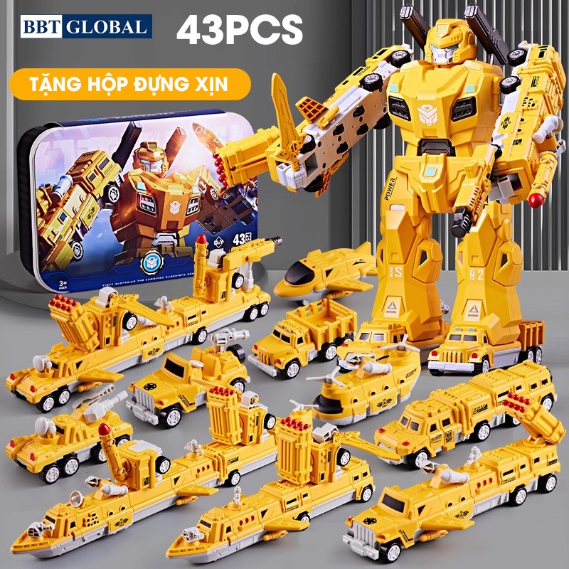 Bộ mô hình 10 phương tiện chiến đấu hạng cao, có thể lắp ráp thành Robot khổng lồ