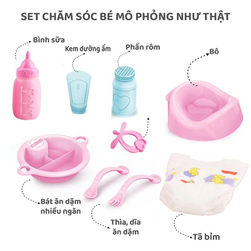 Đồ chơi búp bê - chăm sóc em bé YL129B-8