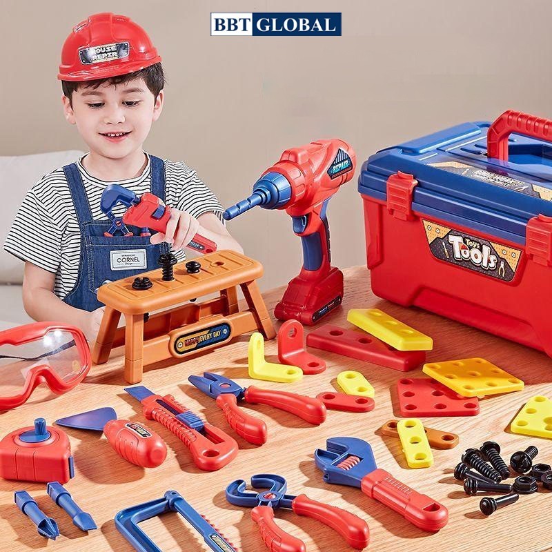 Hộp dụng cụ đồ chơi sửa chữa lắp ráp cho bé
