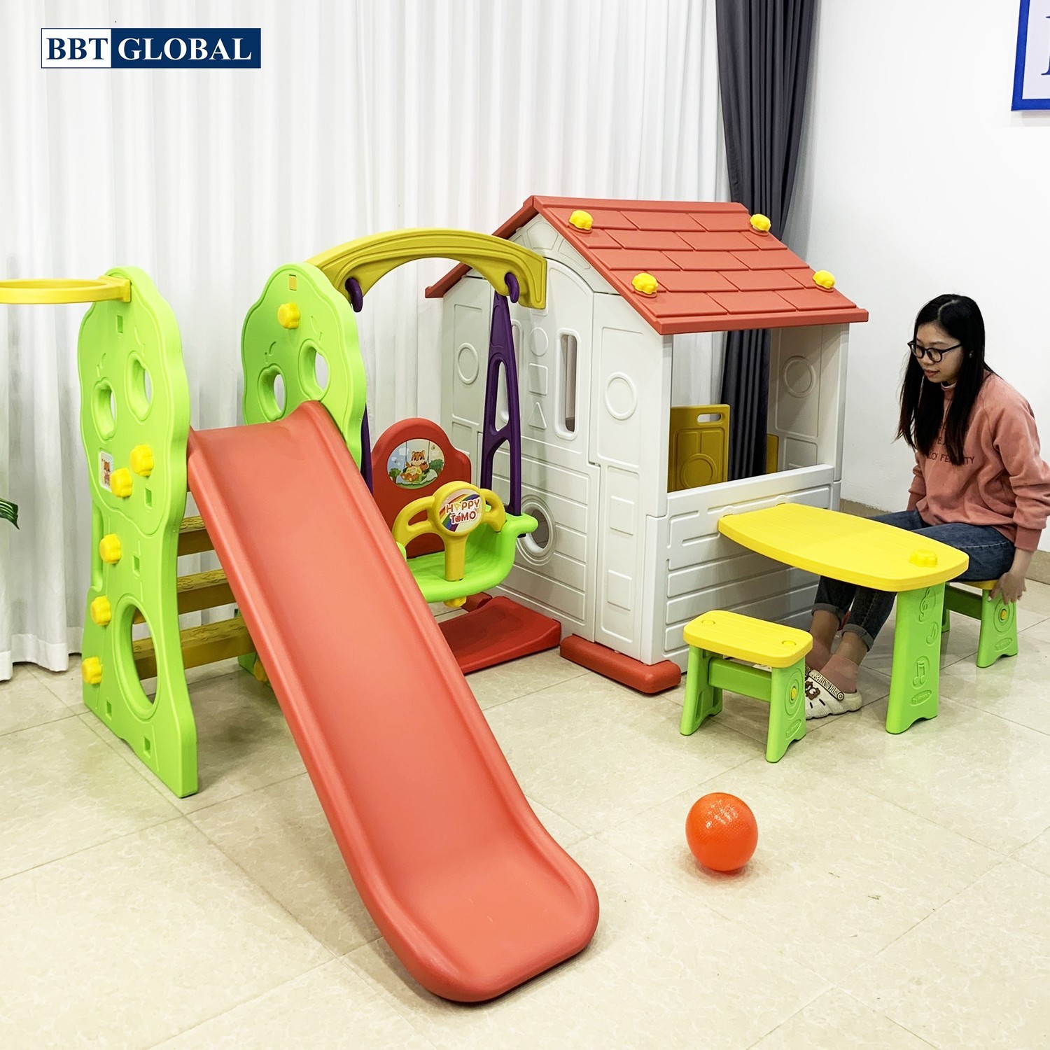 Cầu trượt xích đu trẻ em