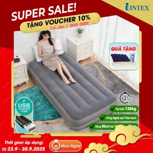 Giường hơi đơn INTEX 99cm cao cấp tích hợp bơm điện cổng USB 64112