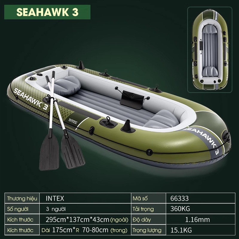 Thuyền hơi SEAHAWK 3 mẫu mới INTEX 66333