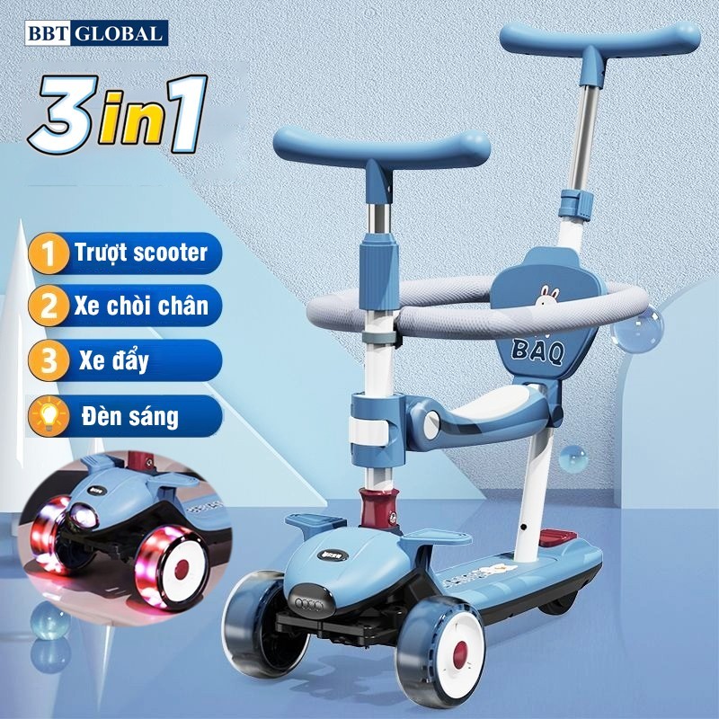 Xe scooter cho bé 3in1