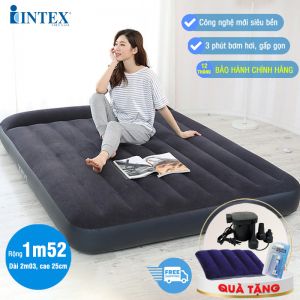 Đệm hơi đôi công nghệ mới tích hợp gối đầu 1m52 INTEX 64143