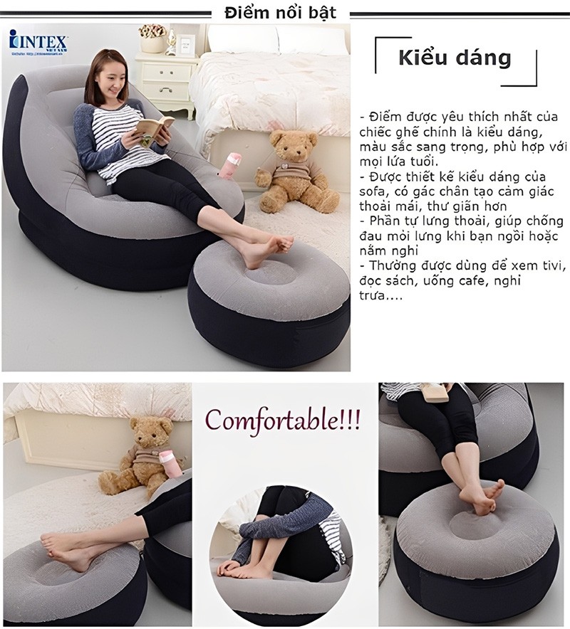 Ghế hơi tựa lưng INTEX 68564