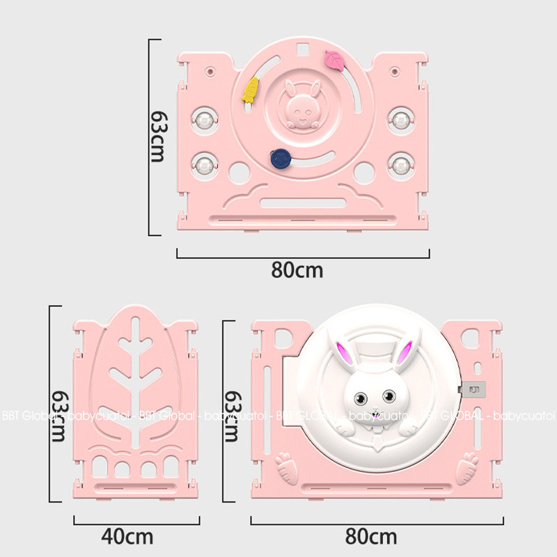 Bộ combo quây cũi cầu trượt xích đu BBT Global YK07