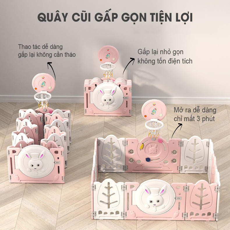 Bộ combo quây cũi cầu trượt xích đu BBT Global YK07