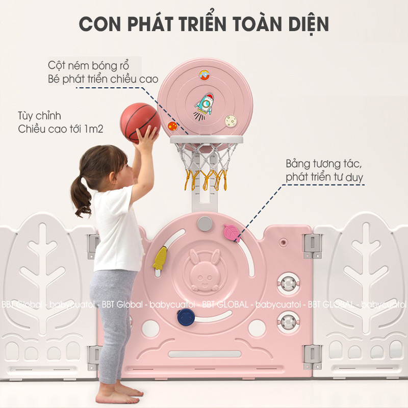 Bộ combo quây cũi cầu trượt xích đu BBT Global YK07