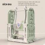 Bộ combo quây cũi cầu trượt xích đu BBT Global YK07 - Xanh
