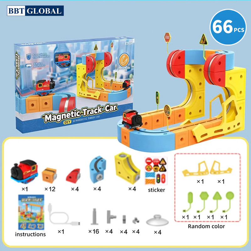 Đồ chơi xếp hình đường sắt xe lửa từ tính nam châm 7250A