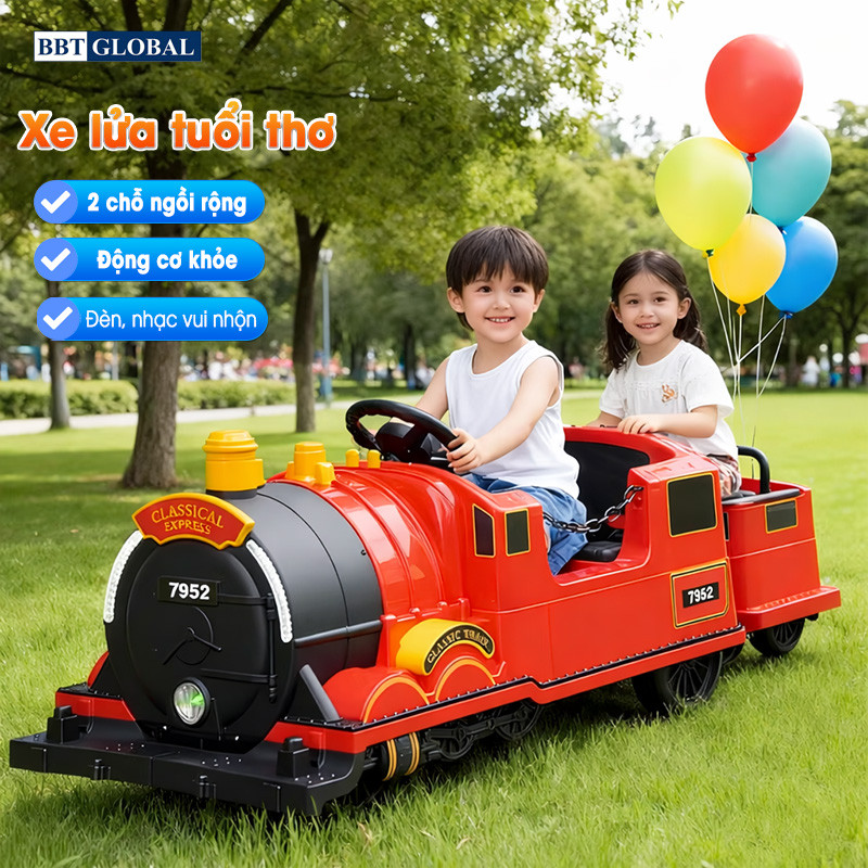 Ô tô điện trẻ em kiểu dáng xe lửa CỠ LỚN BBT-5656