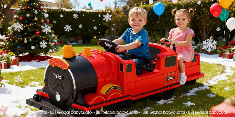 Ô tô điện trẻ em kiểu dáng xe lửa CỠ LỚN BBT-5656