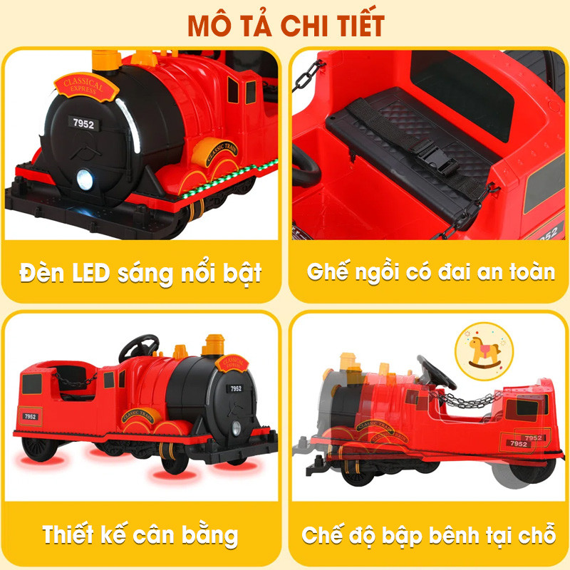 Ô tô điện trẻ em kiểu dáng xe lửa CỠ LỚN BBT-5656