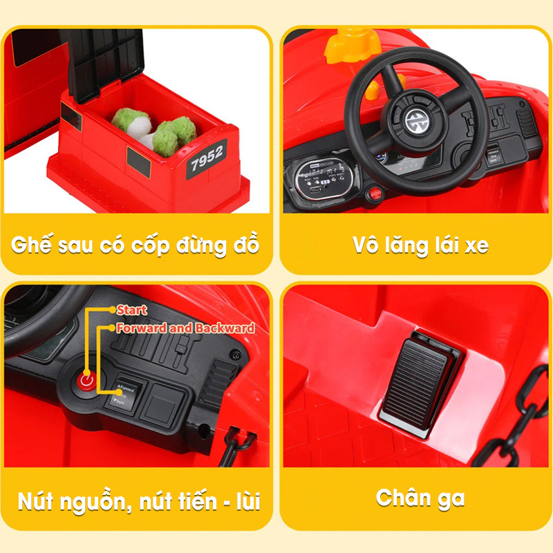 Ô tô điện trẻ em kiểu dáng xe lửa CỠ LỚN BBT-5656