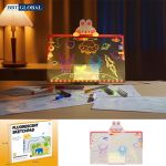 Bảng viết vẽ acrylic 2 mặt trong suốt xóa được có đèn LED D6602