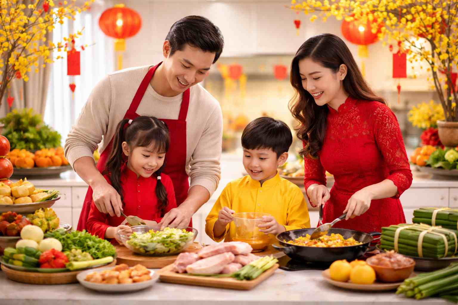 Hoạt động ngày Tết nấu ăn