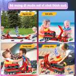 Đồ chơi xe tải biến hình đường đua 1m13 kèm xe hợp kim có đèn và nhạc JP588-32